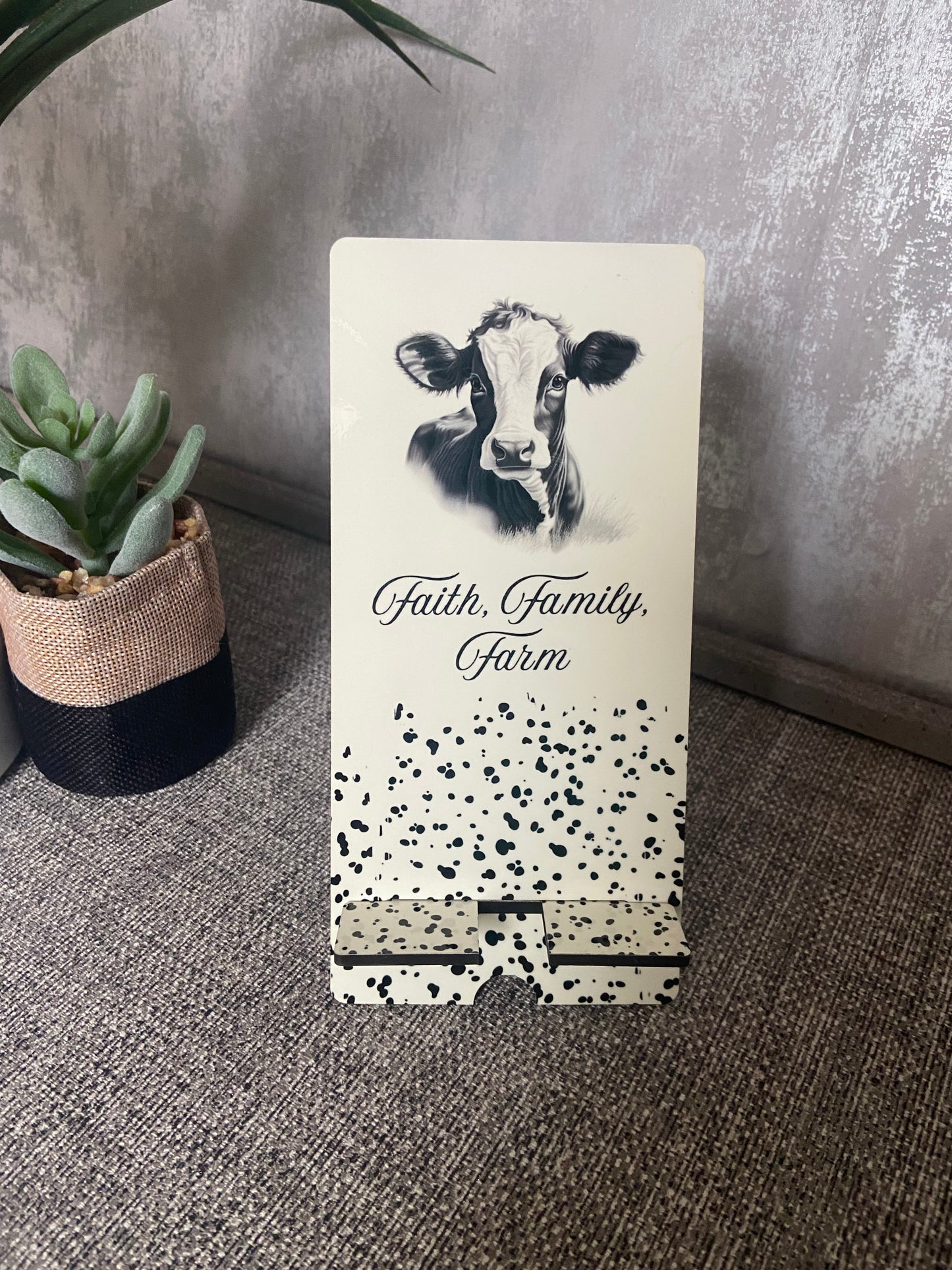 Mobile Phone Stand MDF - Cow Faith Family Farm