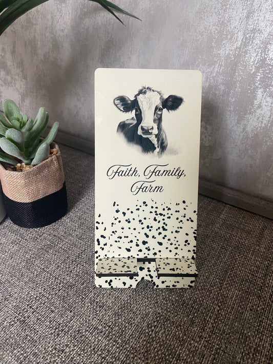 Mobile Phone Stand MDF - Cow Faith Family Farm