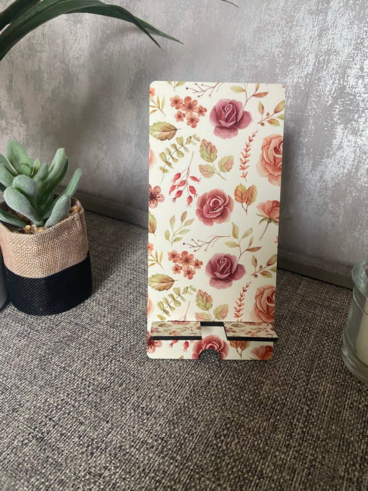 Mobile Phone Stand MDF - Autumn Floral