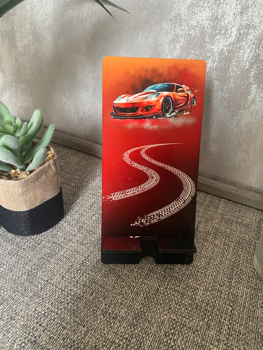 Mobile Phone Stand MDF - Red Sports Car