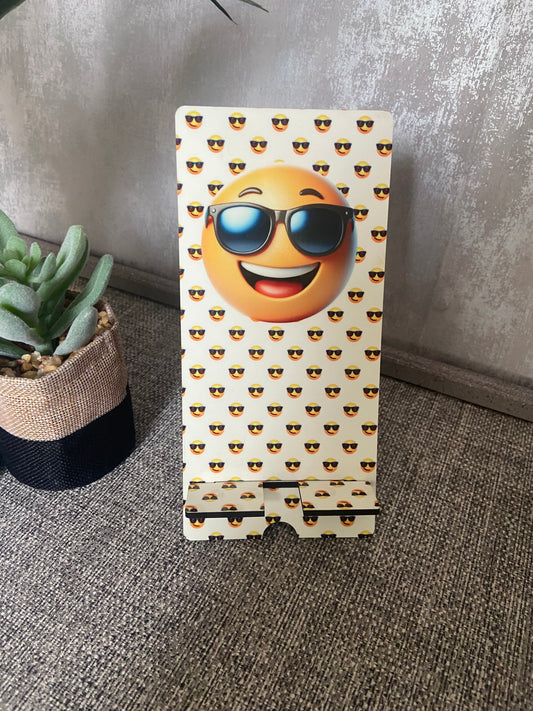 Mobile Phone Stand MDF - Cool Emoji Face