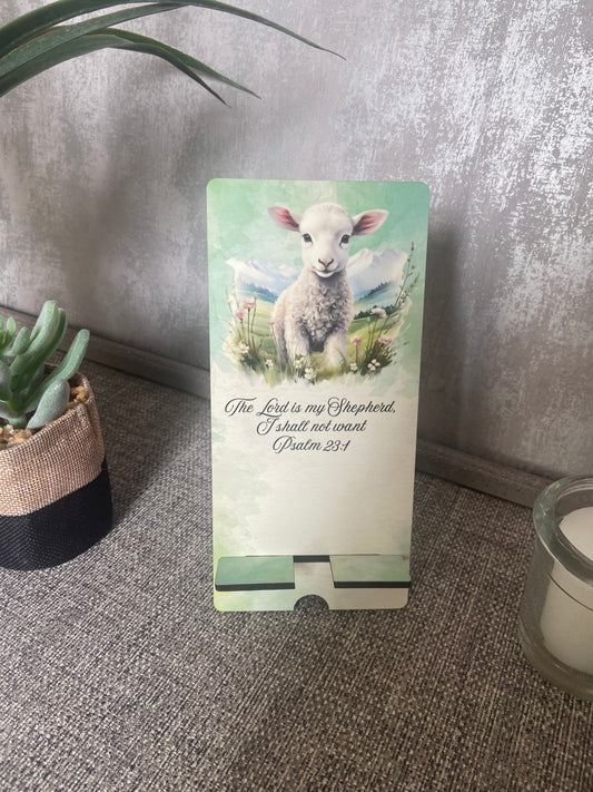 Mobile Phone Stand MDF - The Lord Is My Shepherd Psalm 23:1