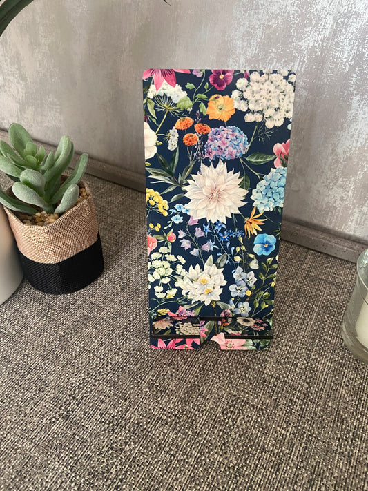 Mobile Phone Stand MDF - Vibrant Wildflowers