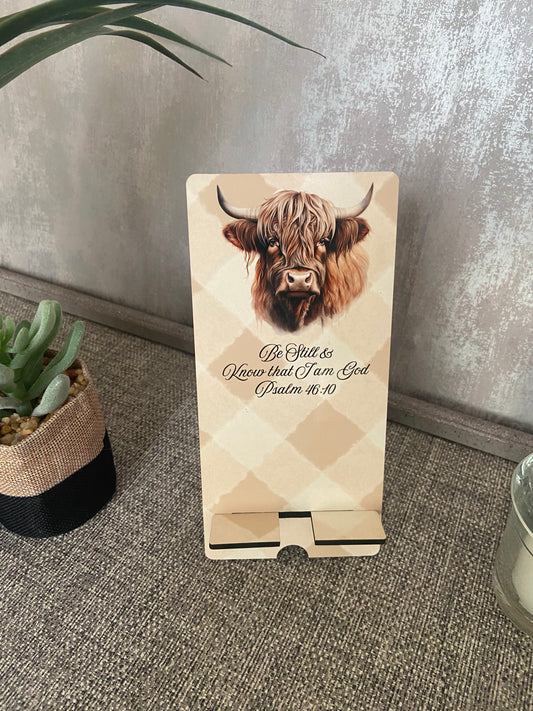 Mobile Phone Stand MDF - Be Still & Know That I Am God Psalm 46:10