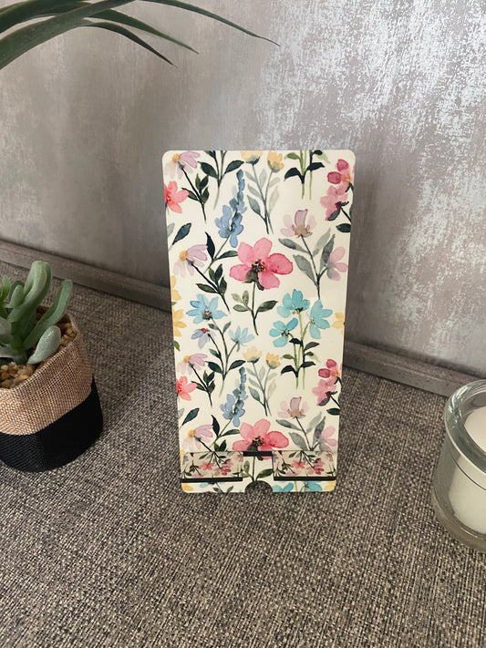 Mobile Phone Stand MDF - Spring Flowers
