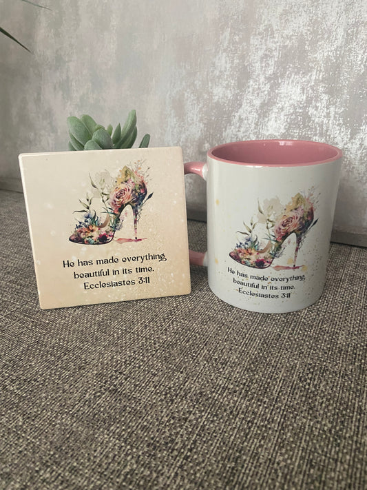 He Has Made Everything Beautiful Ecc 3:11 Mug & Coaster Set
