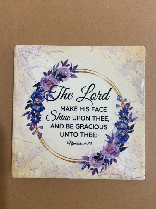 The Lord Make His Face Shine Upon Thee Numbers 6:25 Single Coaster