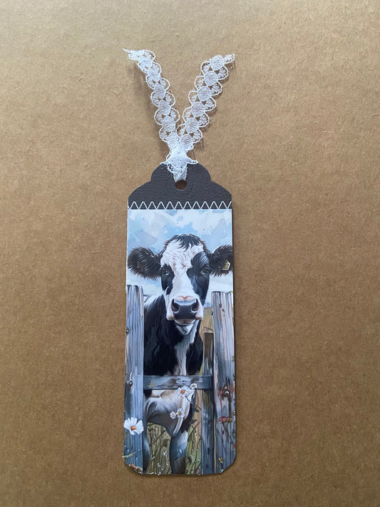 Laminated Bookmark - Cow At Fence