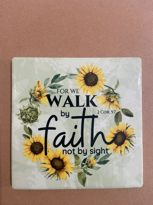 Walk By Faith Not By Sight 2 Cor 5:7 Single Coaster