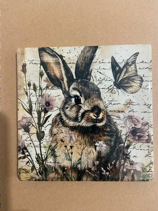 Vintage Rabbit Single Coaster