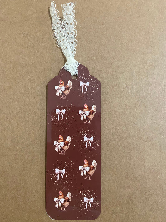 Laminated Bookmark - Chickens & Bows