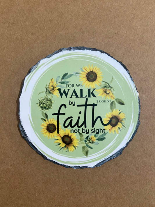 For We Walk By Faith Not By Sight 2 Cor 5:7 Single Coaster