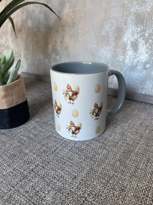 Chicken Egg Pattern Single Ceramic Mug