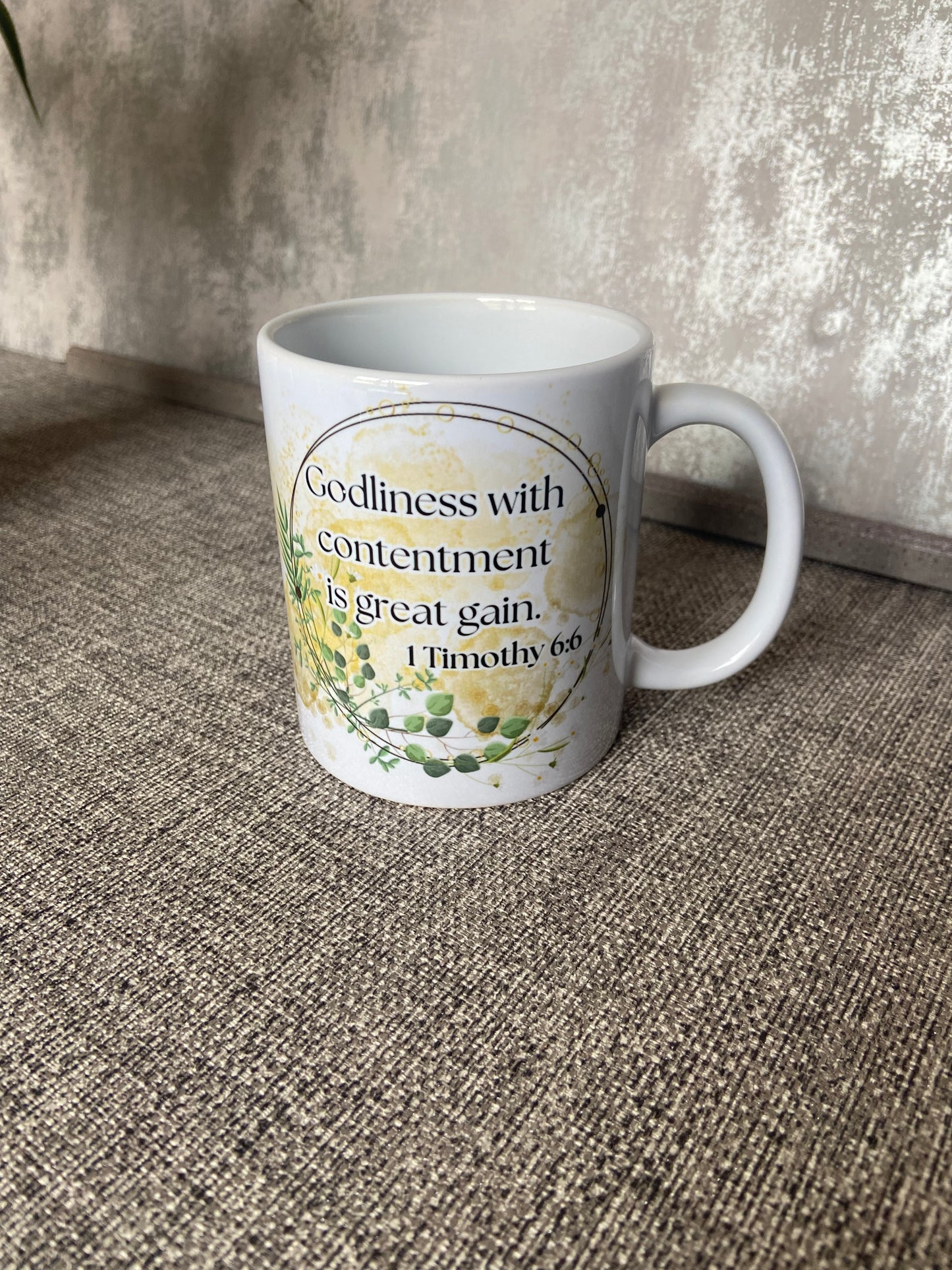 Godliness With Contentment Is Great Gain 1 Timothy 6:6 Single Ceramic Mug