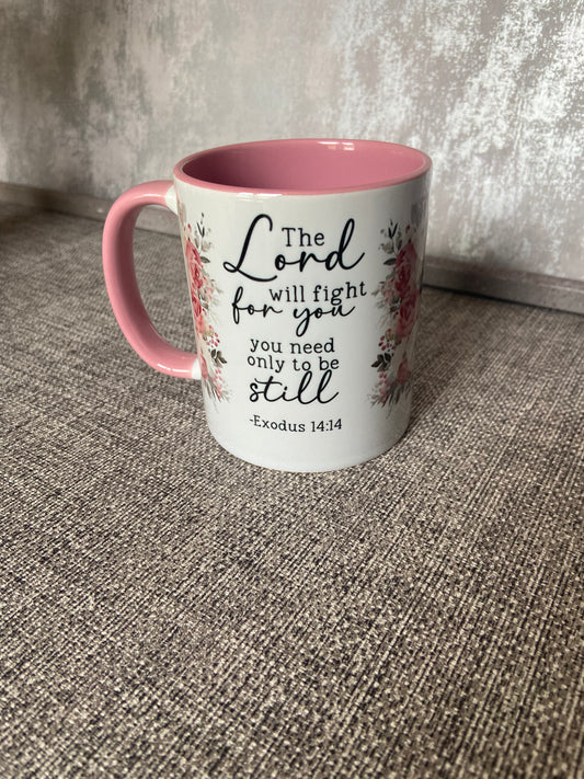 The Lord Will Fight for You Exodus 14:14 Single Ceramic Mug
