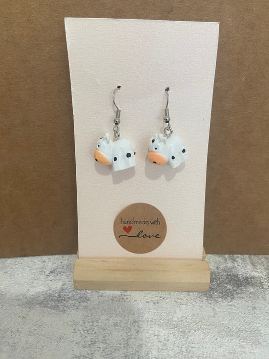 Cow Dangle Silver Earring