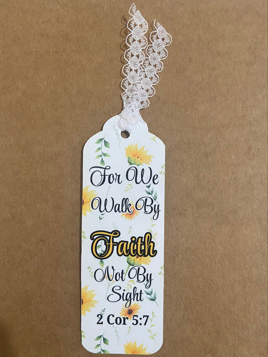 Laminated Bookmark- For We Walk By Faith Not By Sight 2 Corinthians 5:7