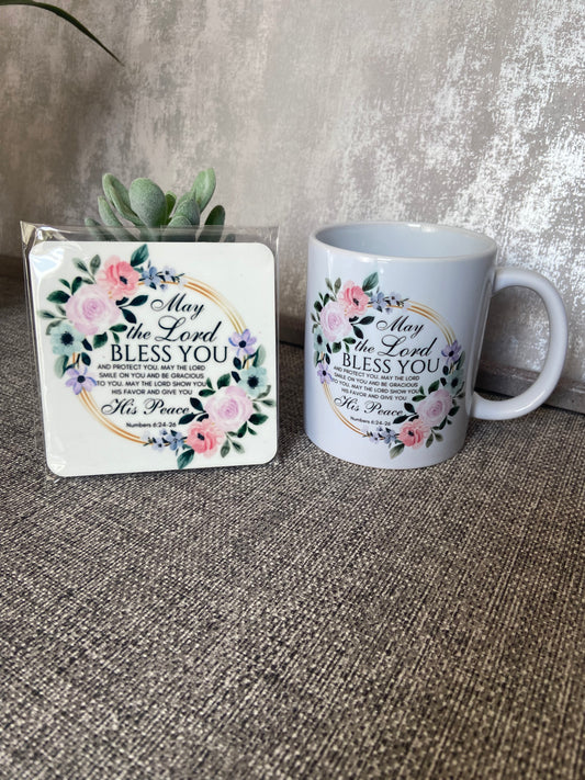 May The Lord Bless You Numbers 6:24-26  Mug & Coaster Set