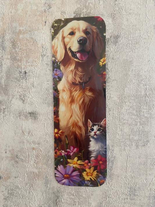 Laminated Bookmark- Labrador & Kitten
