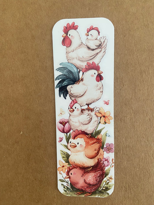 Laminated Bookmark- Chickens