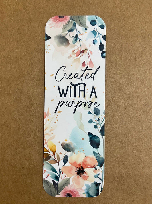 Laminated Bookmark- Created With A Purpose