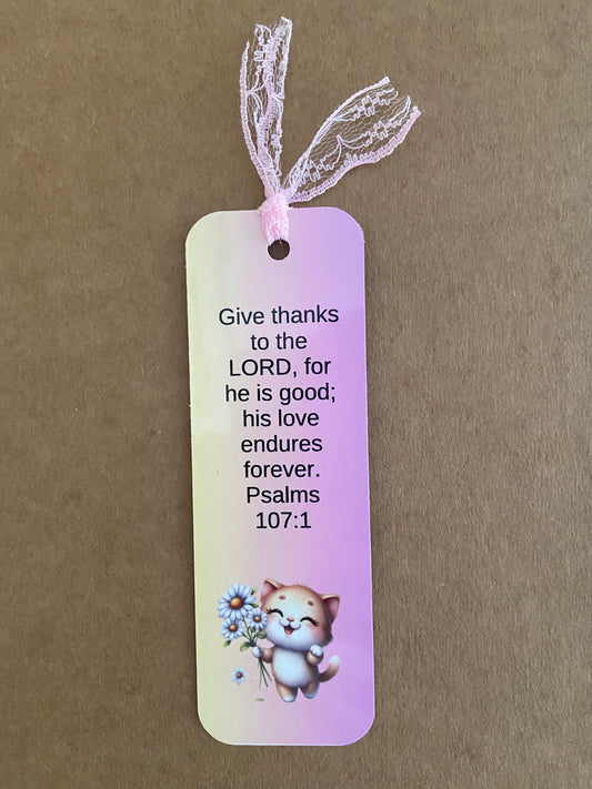 Laminated Bookmark- Give Thanks To The Lord Psalms 107:1