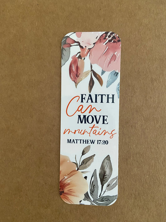 Laminated Bookmark- Faith Can Move Mountains Matthew 17:20