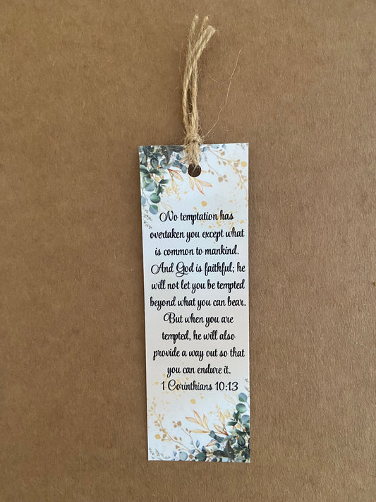 Laminated Bookmark- No Temptation Has Overtaken You 1 Corinthians 10:13