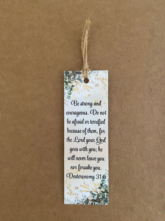 Laminated Bookmark- Be Strong & Courageous Deuteronomy 31:6