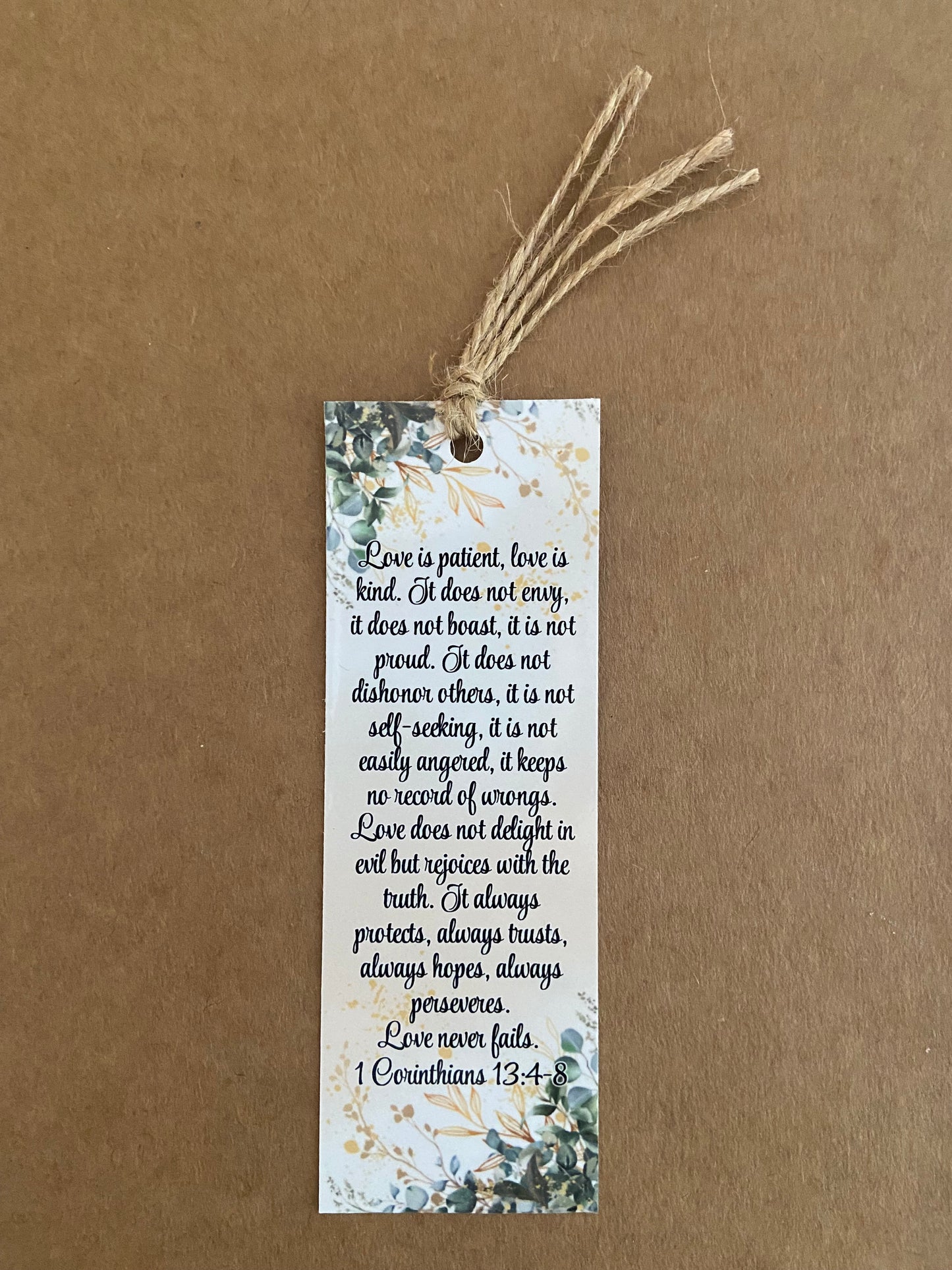 Laminated Bookmark- Love Is Patient, Love Is Kind 1 Corinthians 13:4-8