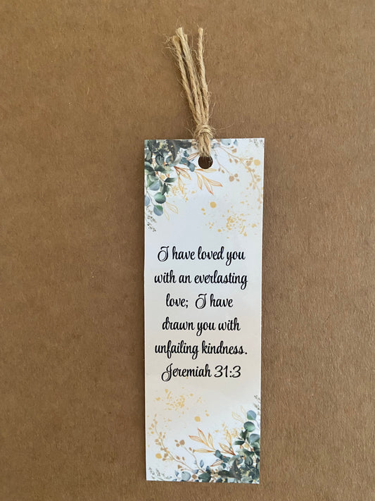 Laminated Bookmark- Ever Lasting Love Jeremiah 31:3
