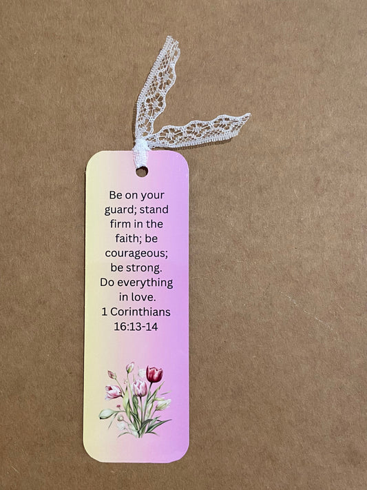 Laminated Bookmark- Be On Your Guard, Stand Firm In The Faith 1 Corinthians 16:13-14