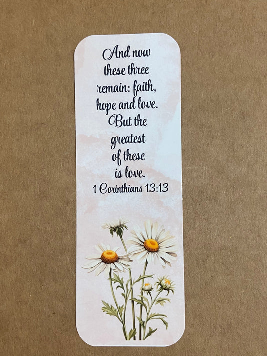 Laminated Bookmark- And Now These Three Remain Faith, Hope & Love 1 Corinthians 13:13