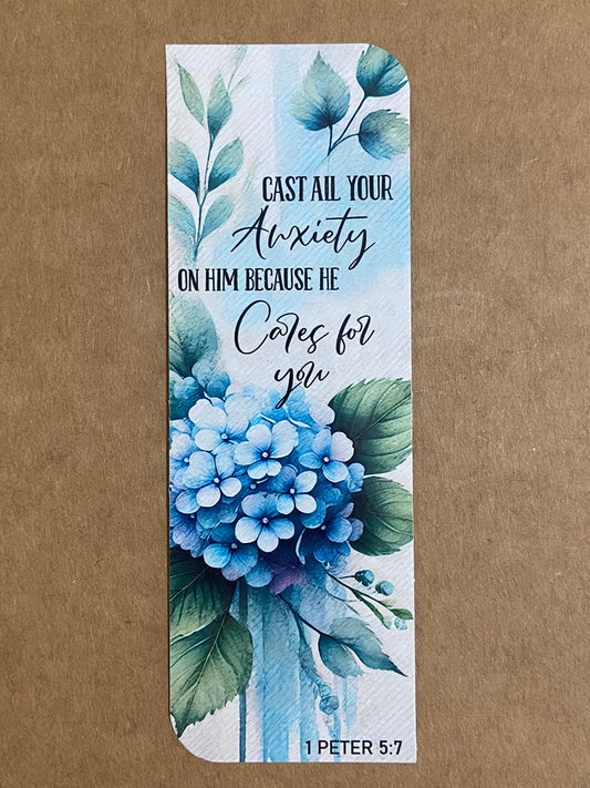 Laminated Bookmark- Cast All Your Anxiety On Him 1 Peter 5:7
