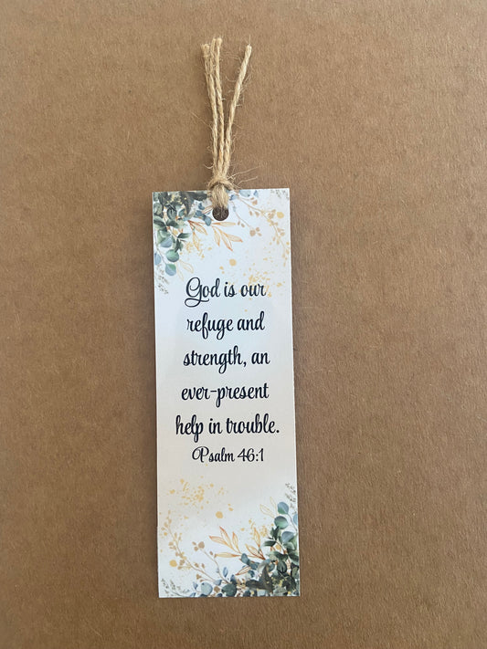 Laminated Bookmark- God Is Our Refuge & Strength Psalm 46:1