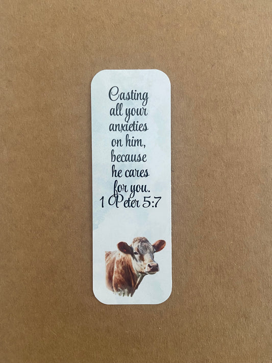Laminated Bookmark- Casting All Your Anxieties on Him 1 Peter 5:7