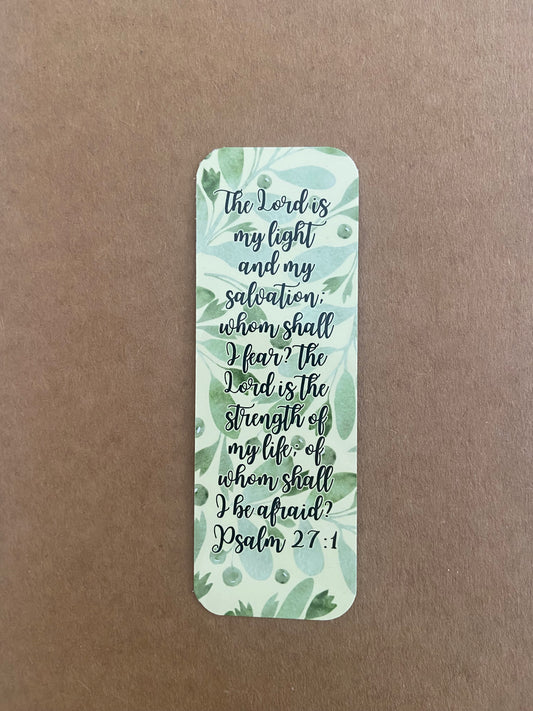 Laminated Bookmark- The Lord is My Light & My Salvation Psalm 27:1