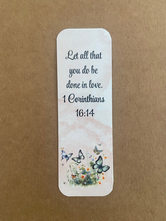 Laminated Bookmark- Let All You Do Be Done In Love 1 Corinthians 16:14