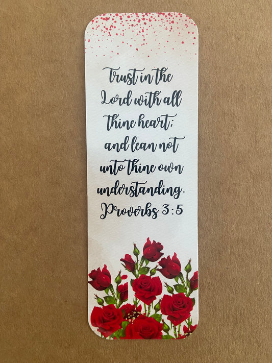 Laminated Bookmark- Trust In The Lord With All Thine Heart Proverbs 3:5