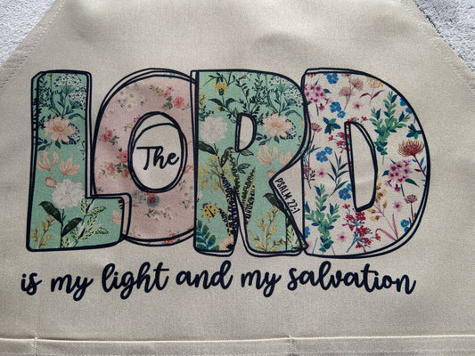 Adult Apron - The Lord Is My Light & My Salvation Psalm 27:1