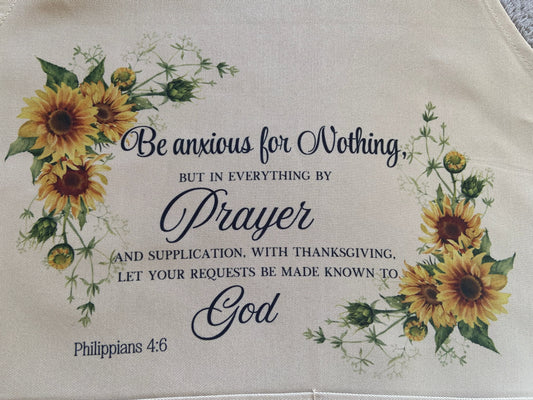 Adult Apron - Be Anxious For Nothing Philippians 4:6