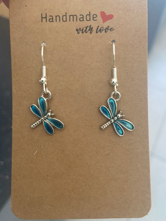 Dragonfly Dangle Silver Earring