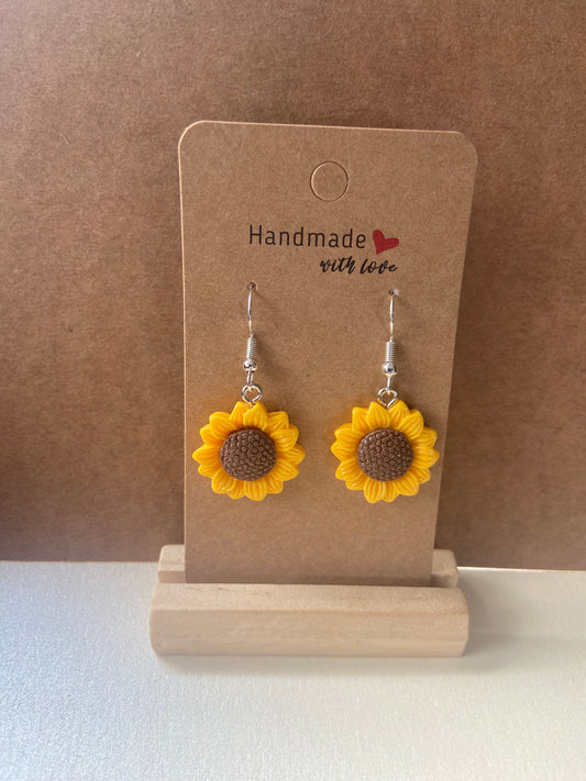 Sunflower Dangle Silver Earring