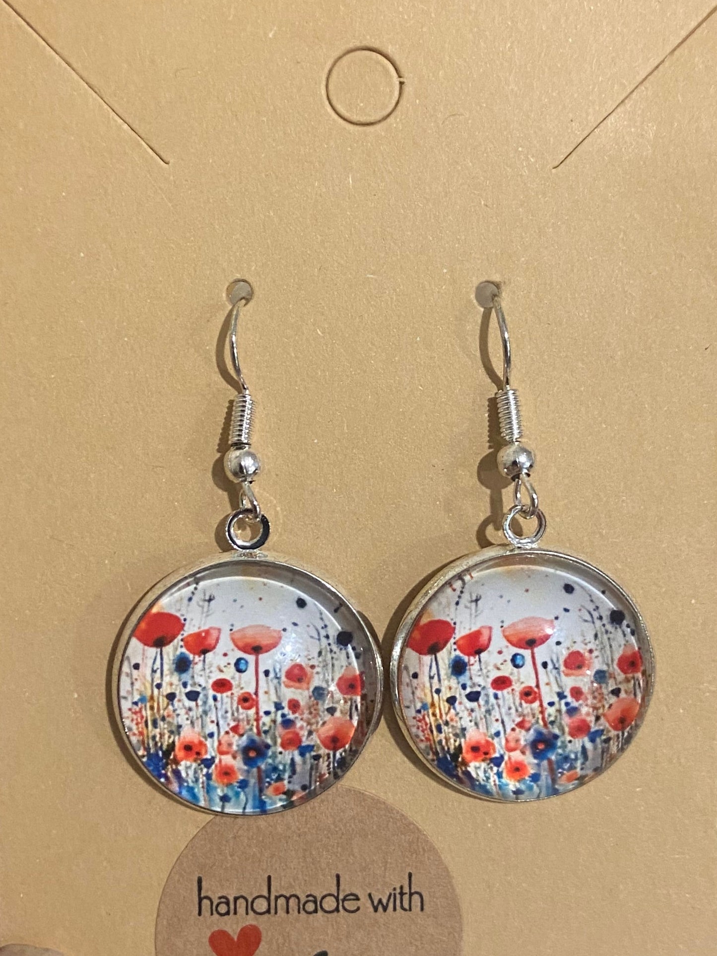 Dazzling & beautiful large poppy pendant & Earring Set