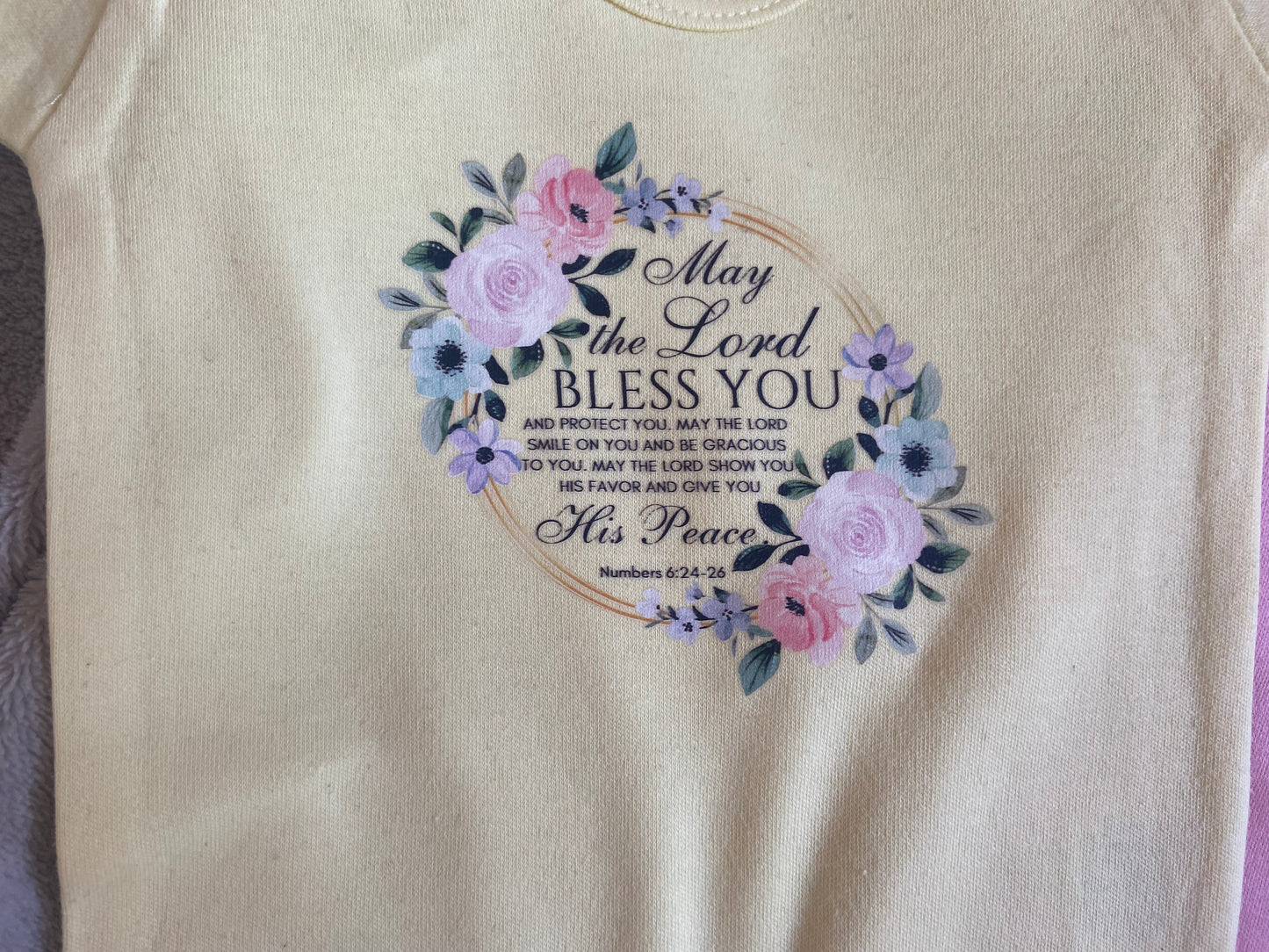 100% Cotton Soft Baby Vest - May The Lord Bless You & Keep You
