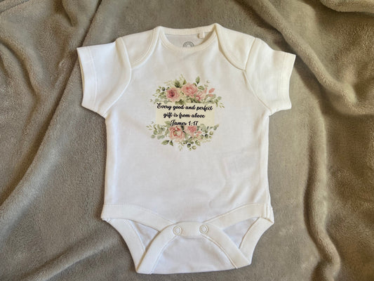100% Cotton Soft Baby Vest - Every Good & Perfect Gift Is From Above James 1:17