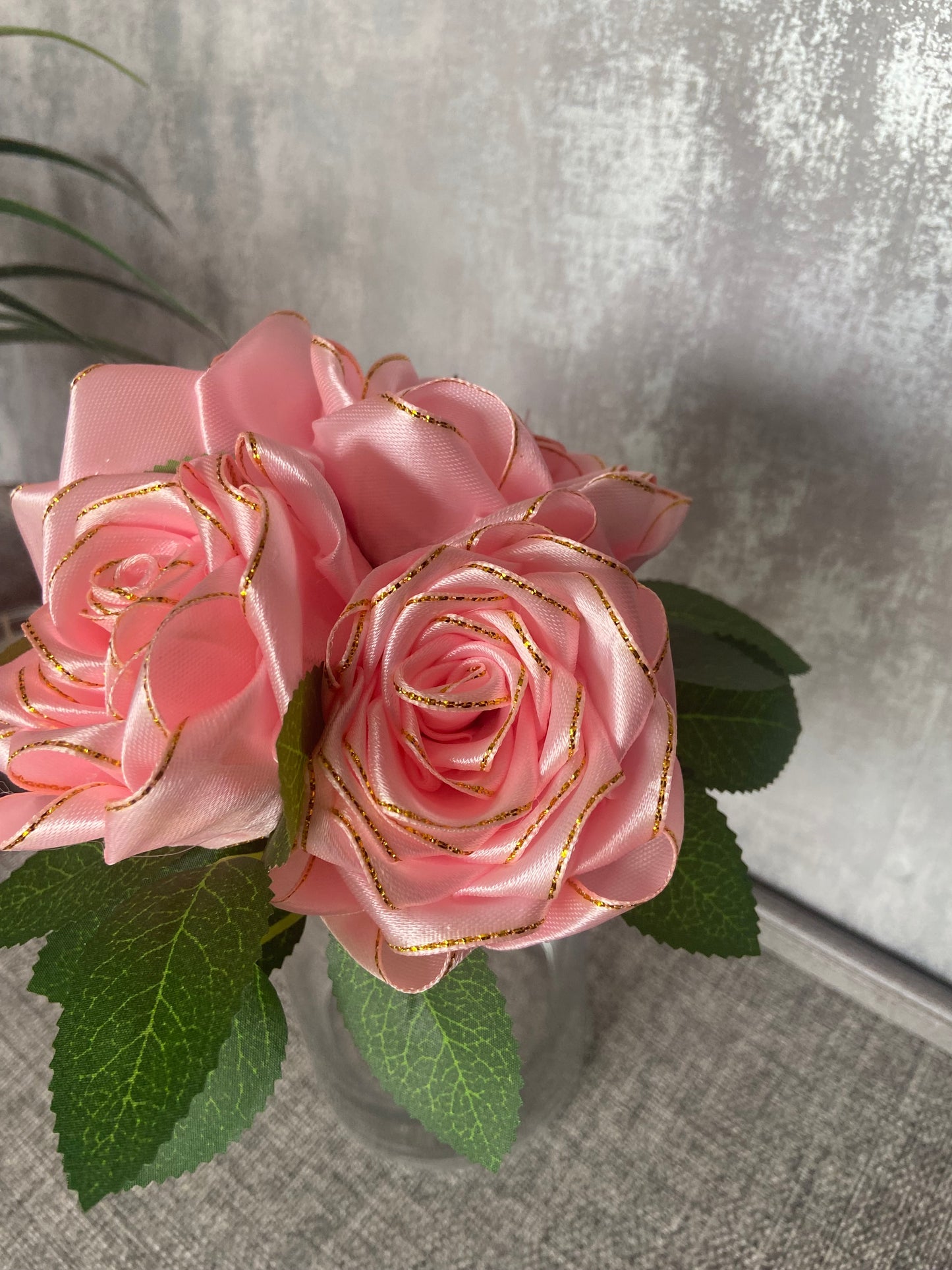 Satin Ribbon Rose Bouquets - Pink