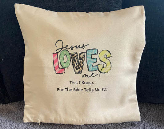 Cushion Cover 45x45cm Jesus Loves Me This I Know