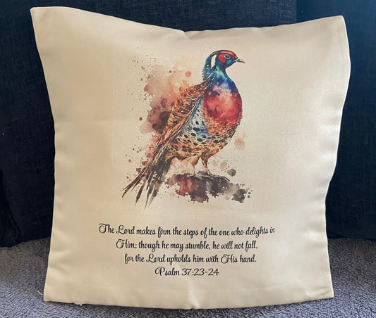 Cushion Cover 45x45cm The Lord Makes Firm The Steps of The One Who Delights in Him Psalm 37:23-24