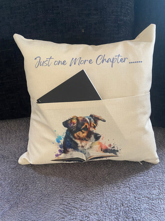 Cushion Cover with Pocket - 40x40cm - Just One More Chapter....